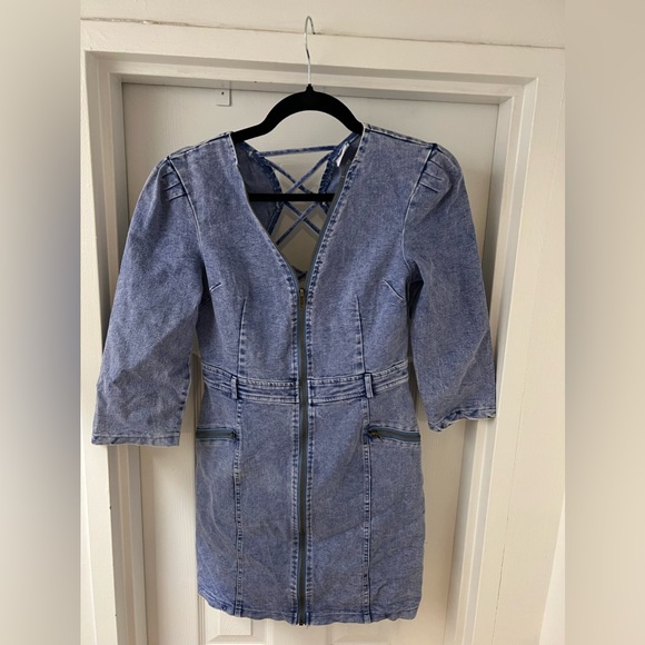 Selfie Leslie Medium Denim Mini Dress - Picture 1 of 3